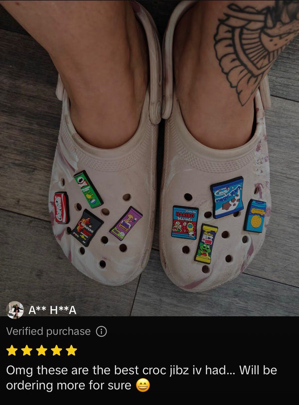 Styled Crocs with charms
