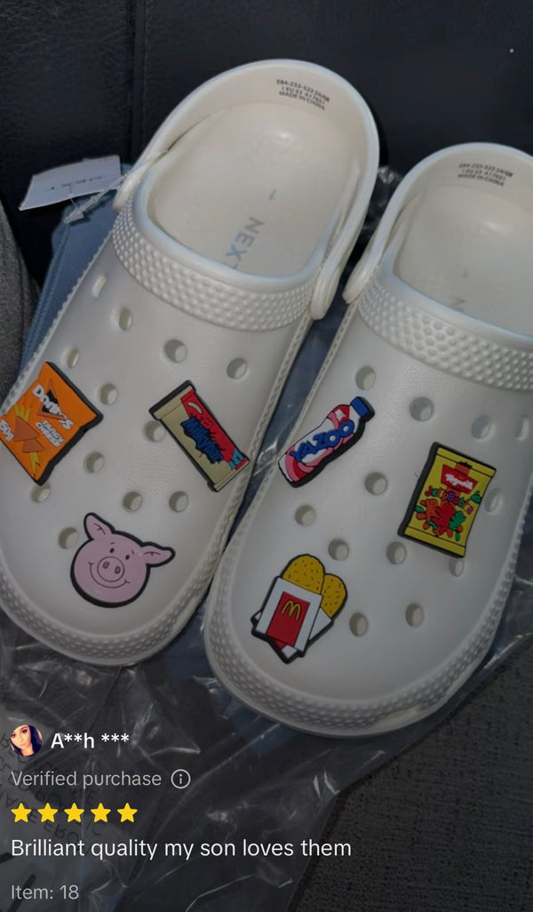 Styled Crocs with charms